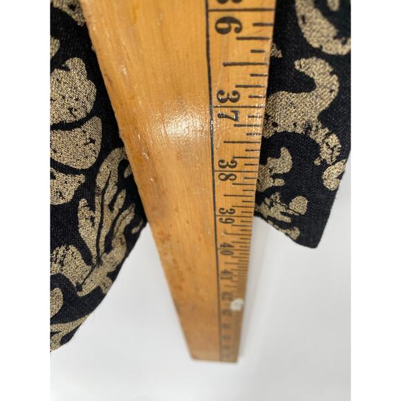 Lafayette 148 Pants Woman’s 6 Tapestry Print Luxury Black & Gold - Picture 10 of 11